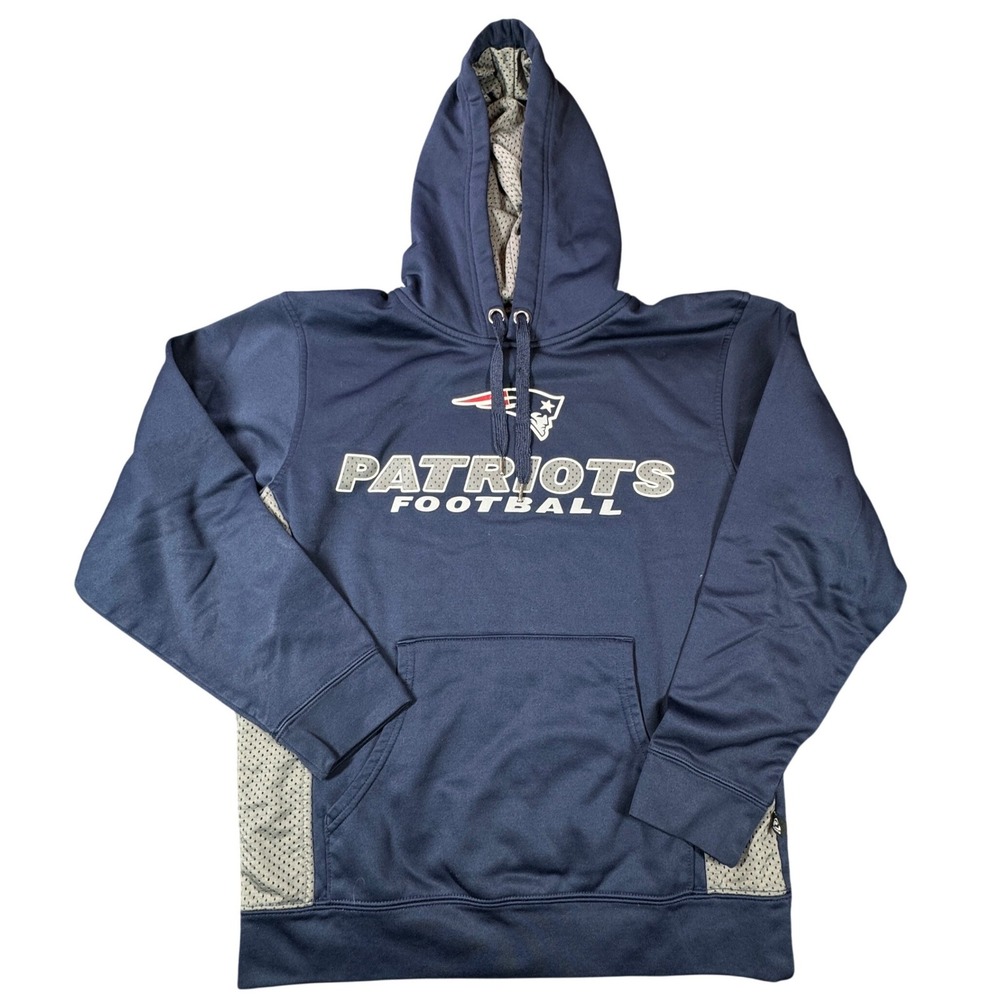 New England Patriots NFL Team Apparel Hoodie Mens Small Navy Blue Pullover Fan